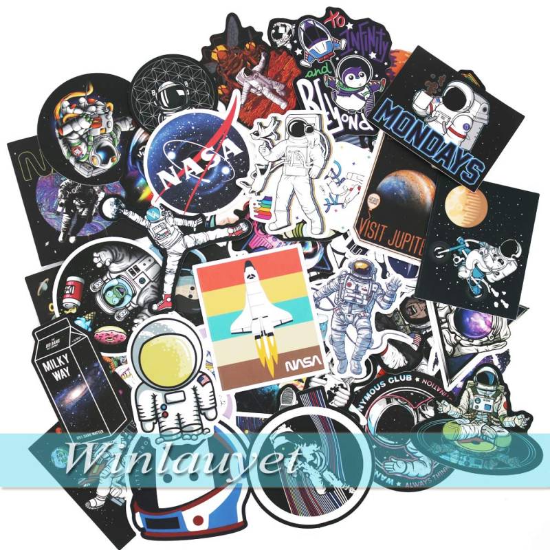 Winlauyet 50/100x Astronauten NASA Sticker Laptop Auto Kühlschrankaufkleber Kofferraum Aufkleber Marvels Figuren Stickerbomb Sticker (50) von Winlauyet