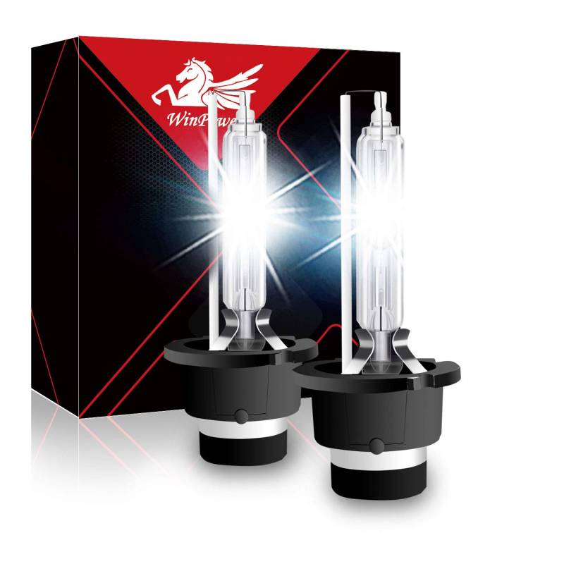 WinPower D4S 35W Xenon-Brenner Scheinwerferlampe Entladungslampe Kit austauschen für Auto-HID-Birne 6000K Reines weißes Licht (2 Lampen) von WinPower