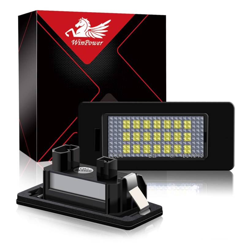 WinPower Kennzeichenbeleuchtung Montage Nummernschildbeleuchtung Bright Weiß für E39 E60 E61 E71 E72 E82 E84 E88 E90 E91 E92 E93 M3 M5 F10 F11 F18 F25 etc., 2 Stücke von WinPower
