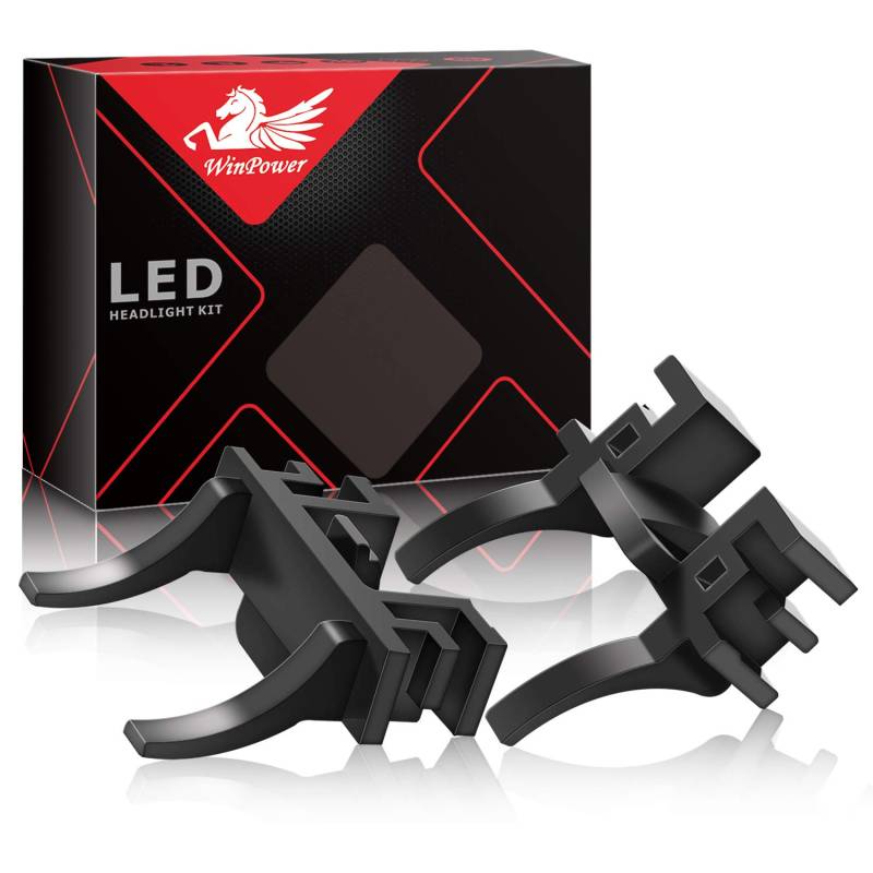 WinPower H7 LED Birne Basis Clips Adapter Halter Haltefedern Unterstützung Steckdose Kompatibel mit Abarth 595 695 Fiat 500 500C Fiesta8 Focus3/4 Grandland Meriva T-cross C1 Freelander usw., 2 Stück von WinPower