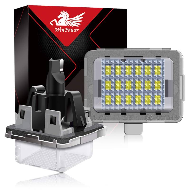 WinPower LED Kennzeichenbeleuchtung Nummernschildbeleuchtung 6000K weiß für C E S CL Klasse A207 C207 2D C216 W204 4D S204 5D W212 4D S212 5D W221 usw., 2 Stück von WinPower