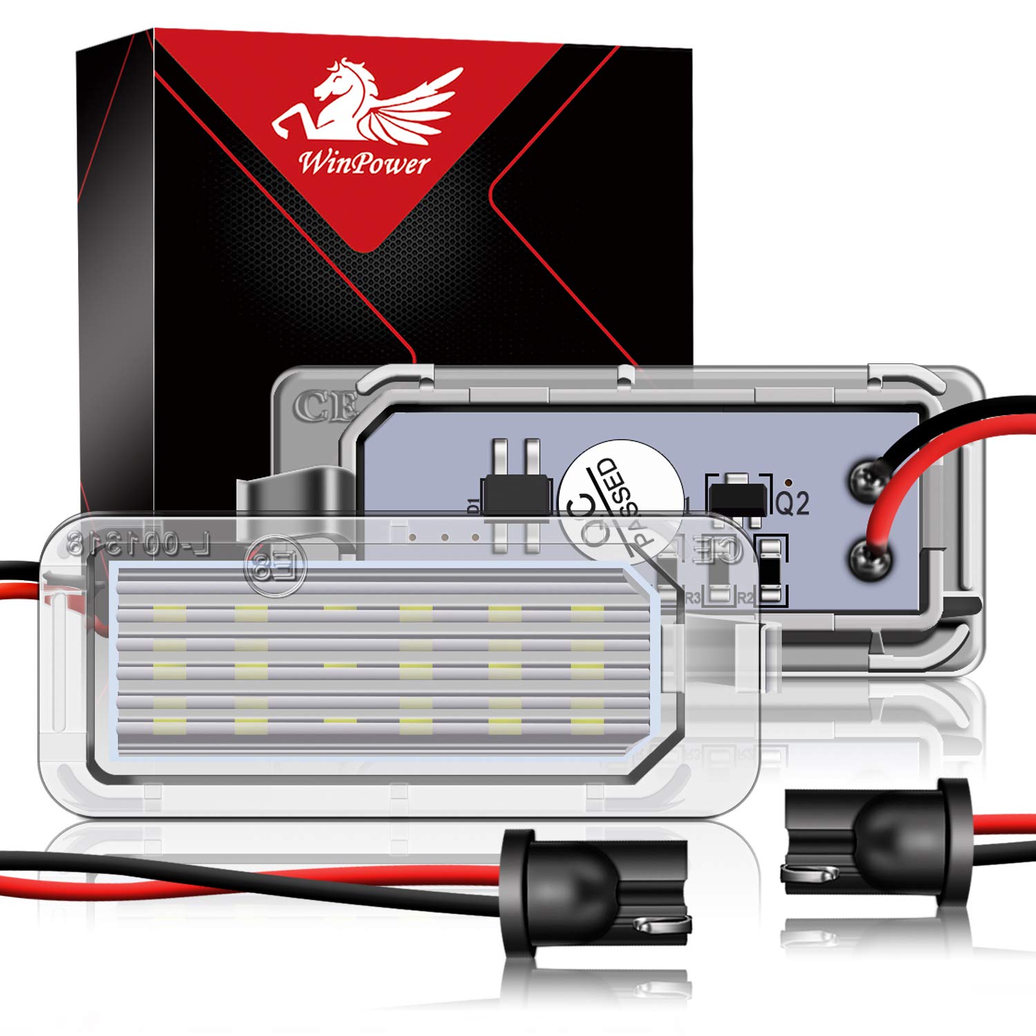 WinPower LED Kennzeichenbeleuchtung Glühbirnen Nummernschildbeleuchtung Lampe 3582 SMD mit CanBus Fehlerfrei 6000K Xenon kaltweiß Super hell für 12V PKW, 2 Stücke WinPower LED Kennzeichenbeleuchtung Glühbirnen Nummernschildbeleuchtung Lampe 3582 SMD mit CanBus Fehlerfrei 6000K Xenon kaltweiß Super hell für 12V PKW, 2 Stücke von WinPower