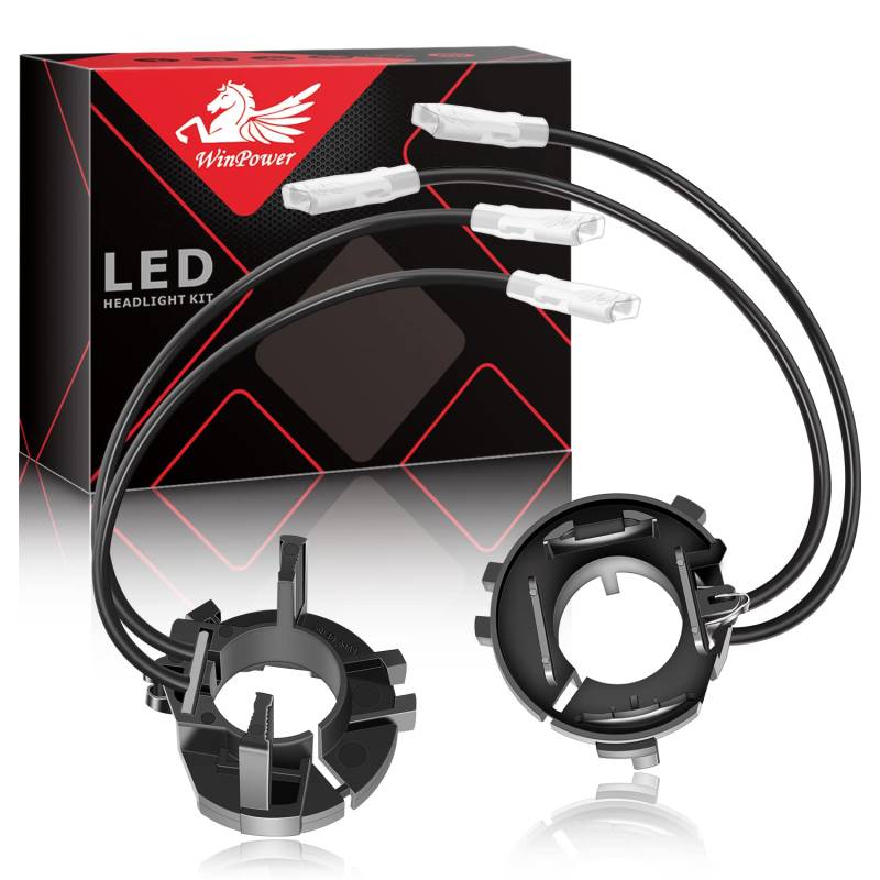 WinPower H7 HID Xenon Lampensockel Clips Adapter Halter Support Sockel Zubehör kompatibel mit Sha-Ran Ti-guan Golf 6/7 Sciro-cco TOU-Ran, 2 Stück von WinPower