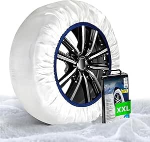 Wintem Auto-Schneesocken, Größe S, selbstzentrierend, ideal, sicheres und legales Reisen auf Straßen mit Schnee oder EIS – einfach zu montieren und zu demontieren, waschbar und von Wintem