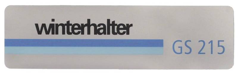 Winterhalter Schild für Spülmaschine GS215 Breite 35mm Länge 127mm Materialstärke 0,18mm Untergestell, Behälter und Verkleidung von Winterhalter