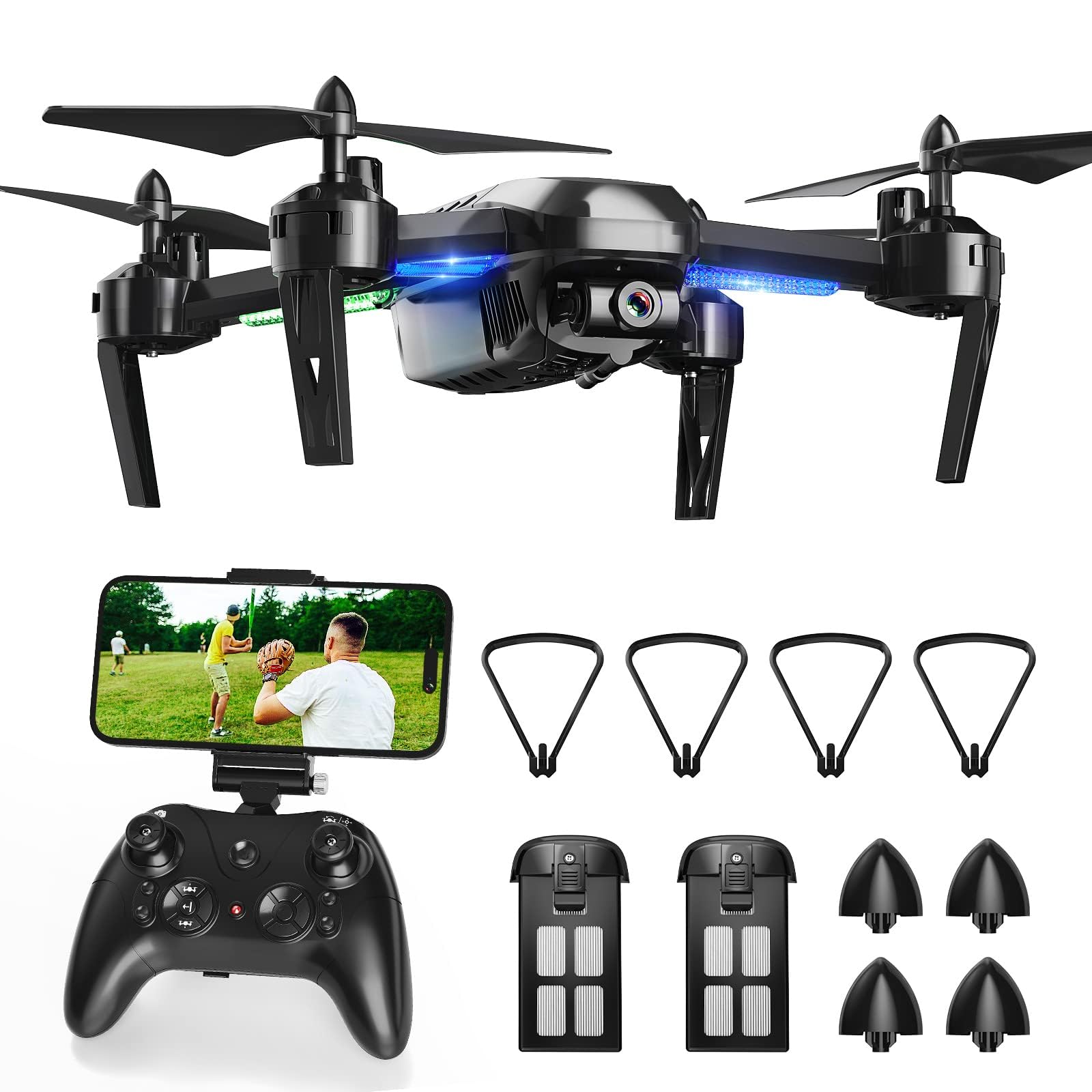 Wipkviey Drohne mit Kamera 1080P HD, T6 FPV RC Quadcopter mit 2.4G WiFi Transport Live Video, Flughöhe halten, Headless-Modus, 2 Batterien, 28-32 Min. Flugzeit, für Erwachsene Anfänger Wipkviey Drohne mit Kamera 1080P HD, T6 FPV RC Quadcopter mit 2.4G WiFi Transport Live Video, Flughöhe halten, Headless-Modus, 2 Batterien, 28-32 Min. Flugzeit, für Erwachsene Anfänger von Wipkviey