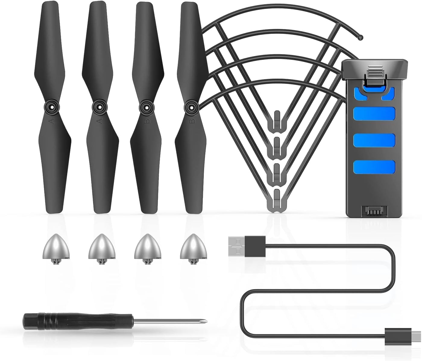Wipkviey T26 Drohne Ersatz-Kit, einschließlich Propellerschutz, Propellerabdeckung, austauschbarer Propeller, Schraubendreher, 1 x 3.7V 1200mAh modularer wiederaufladbarer LiPo-Akku, Ladekabel Wipkviey T26 Drohne Ersatz-Kit, einschließlich Propellerschutz, Propellerabdeckung, austauschbarer Propeller, Schraubendreher, 1 x 3.7V 1200mAh modularer wiederaufladbarer LiPo-Akku, Ladekabel von Wipkviey