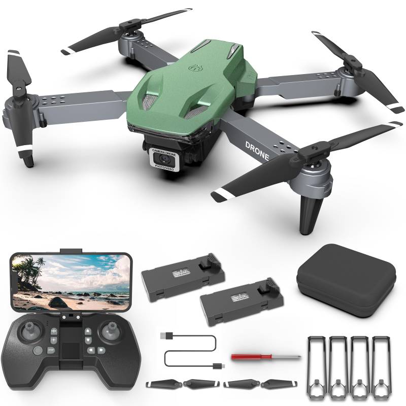 Wipkviey T28 FPV Drohne mit Kamera, Faltbare-Quadcopter für Anfänger, RC-Drohnen mit 3D-Flips/Höhenhaltung/Gesten-Selfie/Wegpunktflug für Erwachsene Kinder（Hellgrün） von Wipkviey
