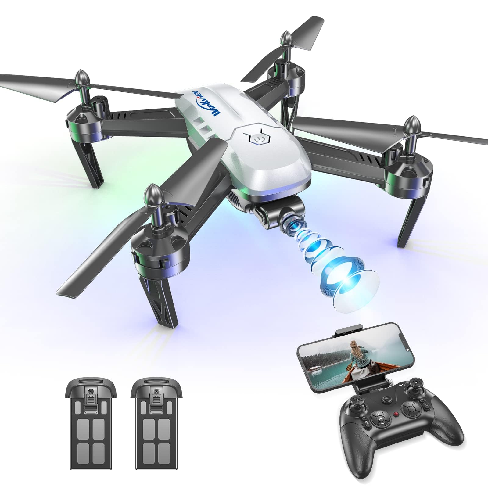 Wipkviey T6 Drohne mit kamera 1080p, RC Quadcopter für Anfänger, WiFi FPV drone mit 2 Batterien, Schwerkraft Sensor, Flip mode, Abflug/Landung mit einer Taste, One Taste Ruckkehr, Headless Mode Wipkviey T6 Drohne mit kamera 1080p, RC Quadcopter für Anfänger, WiFi FPV drone mit 2 Batterien, Schwerkraft Sensor, Flip mode, Abflug/Landung mit einer Taste, One Taste Ruckkehr, Headless Mode von Wipkviey