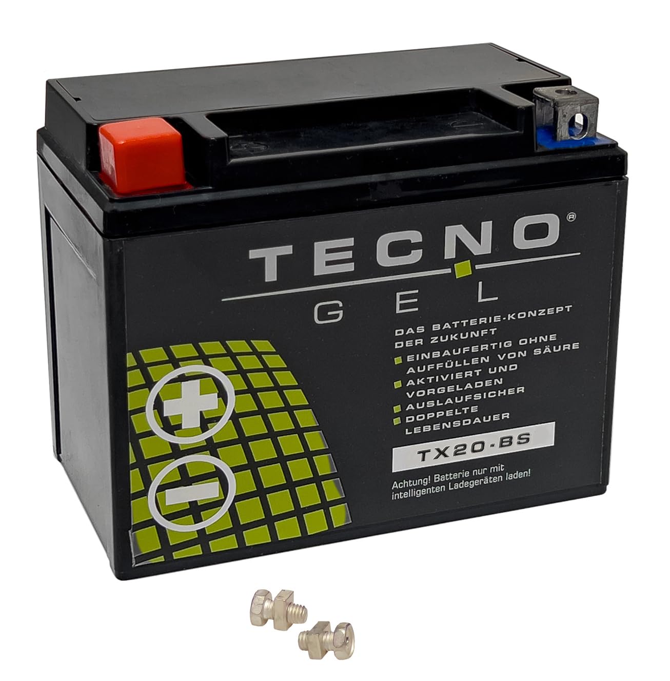 TECNO GEL Motorrad-Qualitäts-Batterie für YTX20-BS für HARLEY DAVIDSON FXLR 1340 Low Rider 1987-1994, 12V Gel-Batterie 18 Ah, 175x87x155 mm von Wirth-Federn