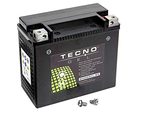 Premium TECNO-GEL Motorrad-Batterie HD20HL-BS = VTB-6 TWIN für HON GL 1100, 1200, 1500 Goldwing 1980-2000, 12V Gel-Batterie 22Ah, 176x87x153 mm von Wirth-Federn