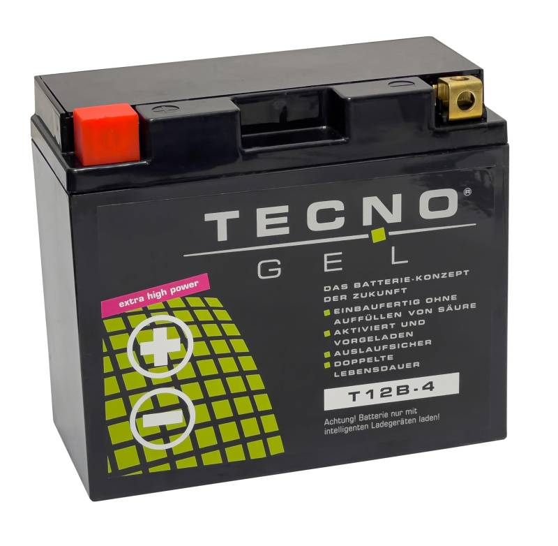 TECNO-GEL BATTERIE für YT12B-4 = YT12B-BS (DIN 51290) für Yamaha XVS 650 H/NA/AH u.a. von Wirth-Federn