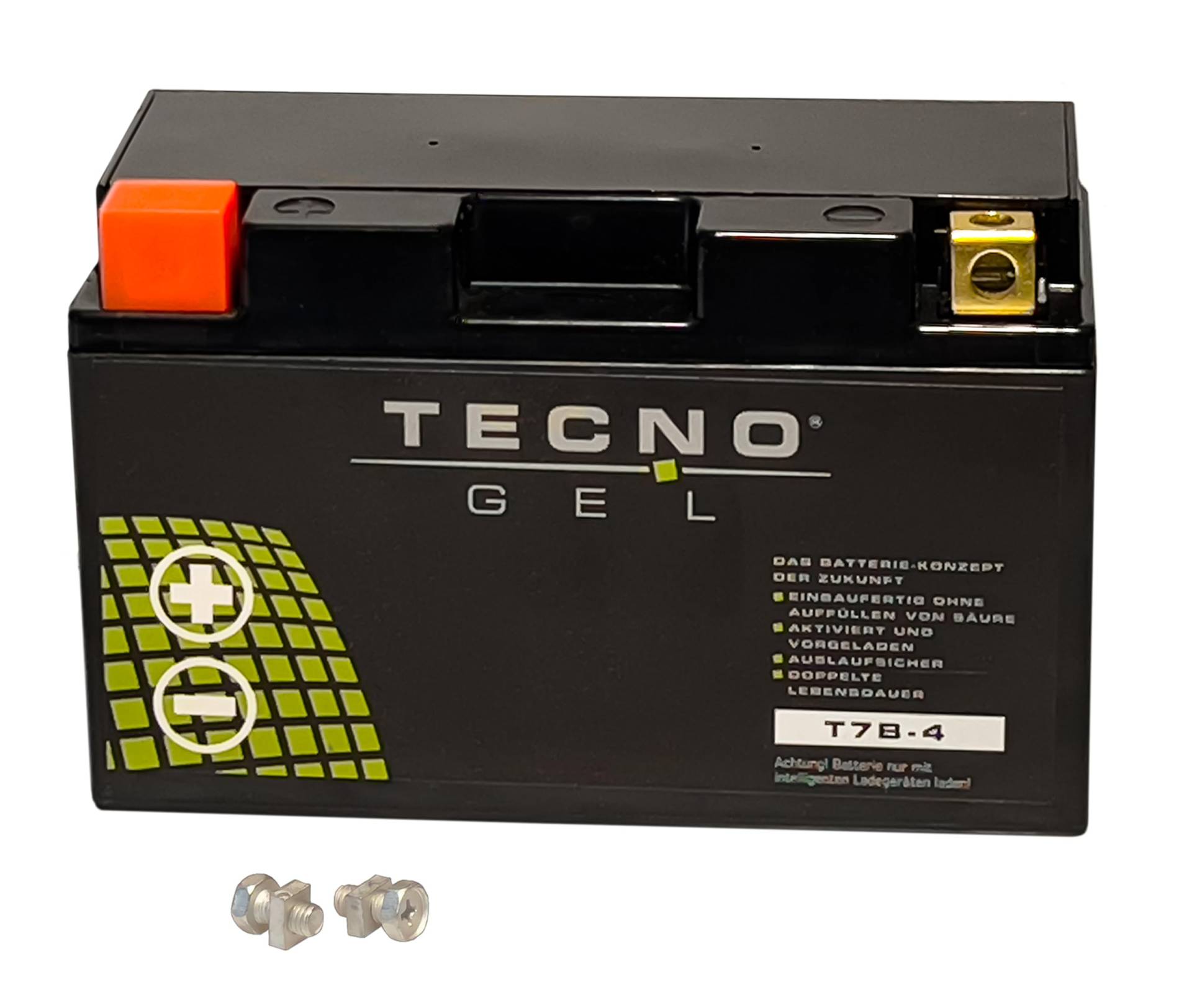 TECNO-GEL Motorrad-Batterie für YT7B-4 = YT7B-BS, 12V Gel-Batterie 7Ah (DIN 50790), 150x65x92 mm von Wirth-Federn