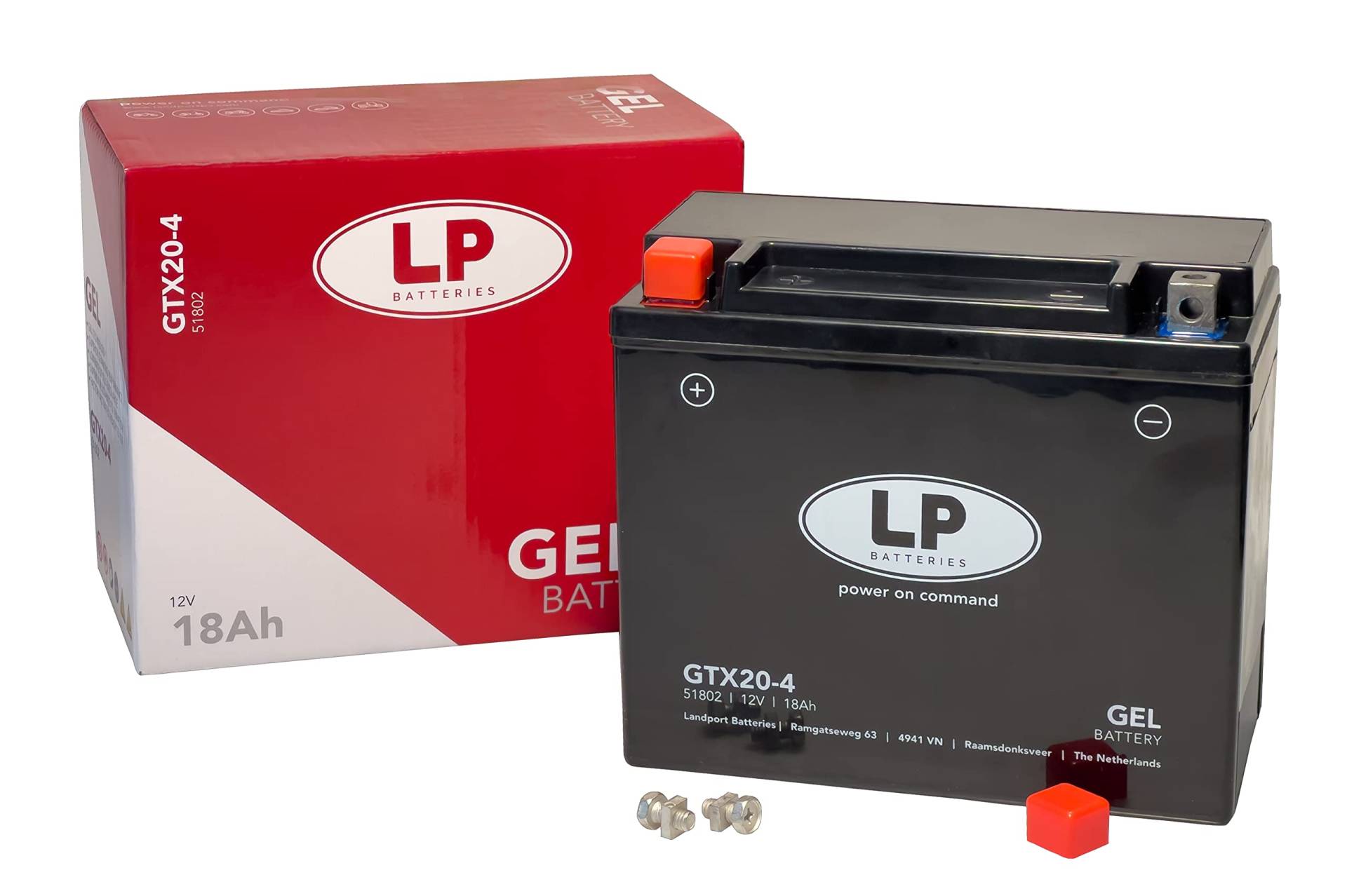 LP GEL Qualitäts Motorrad-Batterie für YTX20-BS, 12V Gel-Batterie 18Ah, 175x87x155 mm von Wirth-Federn