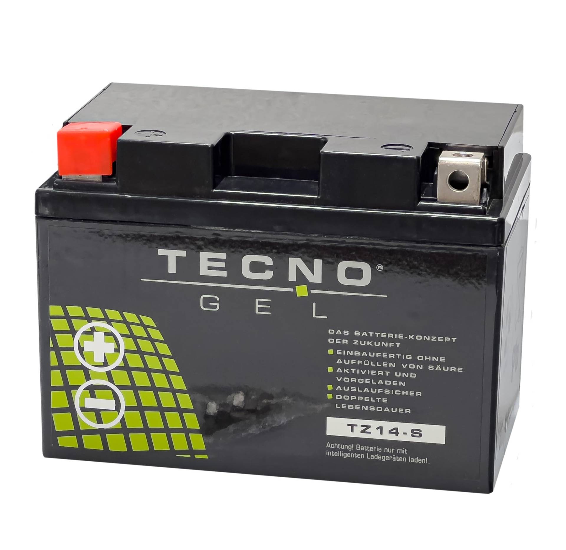 TECNO-GEL Motorrad-Batterie für YTZ14-S für B-M-W R 1200 GS, 12V Gel-Batterie 11,3Ah (DIN 51101), 151x87x110 mm von Wirth-Federn