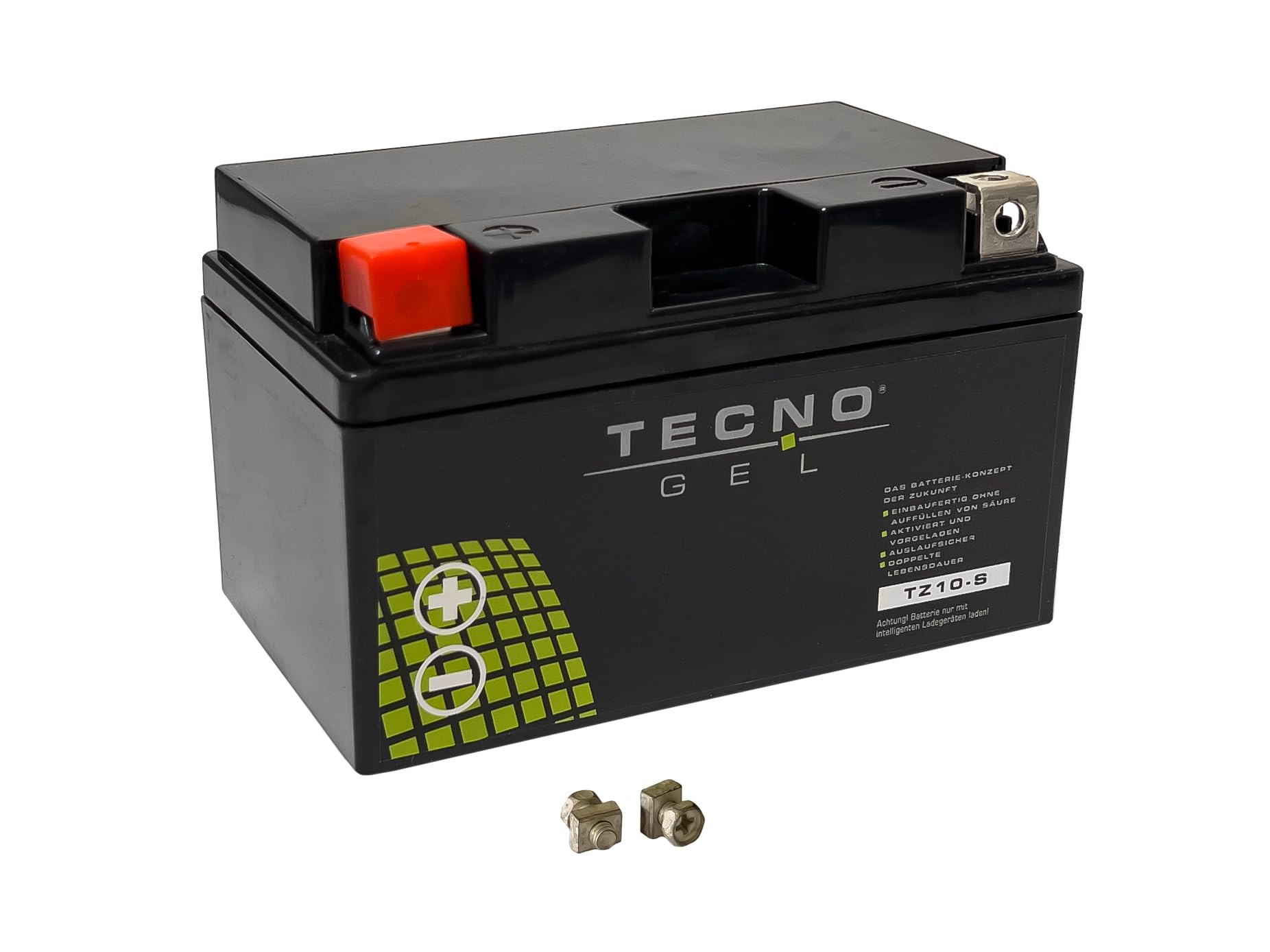 TECNO-GEL Qualitäts Motorrad-Batterie für YTZ10-S / YT10B-4 für KTM Adv 640, Duke 640, 690, LC4, SMC, SXC, Kymco People 200, MV 675 u 800, DIN 50901 12V 8,5 Ah 151x87x94 mm von Wirth-Federn