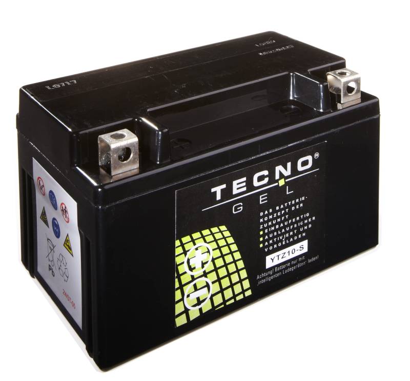 TECNO-GEL Qualitäts Motorrad-Batterie YTZ10S / YT10B-4 für APRILIA Tuono u RSV4 DIN 50901, 12V, 8,5 Ah, 151x87x94 mm inkl. Pfand von Wirth-Federn