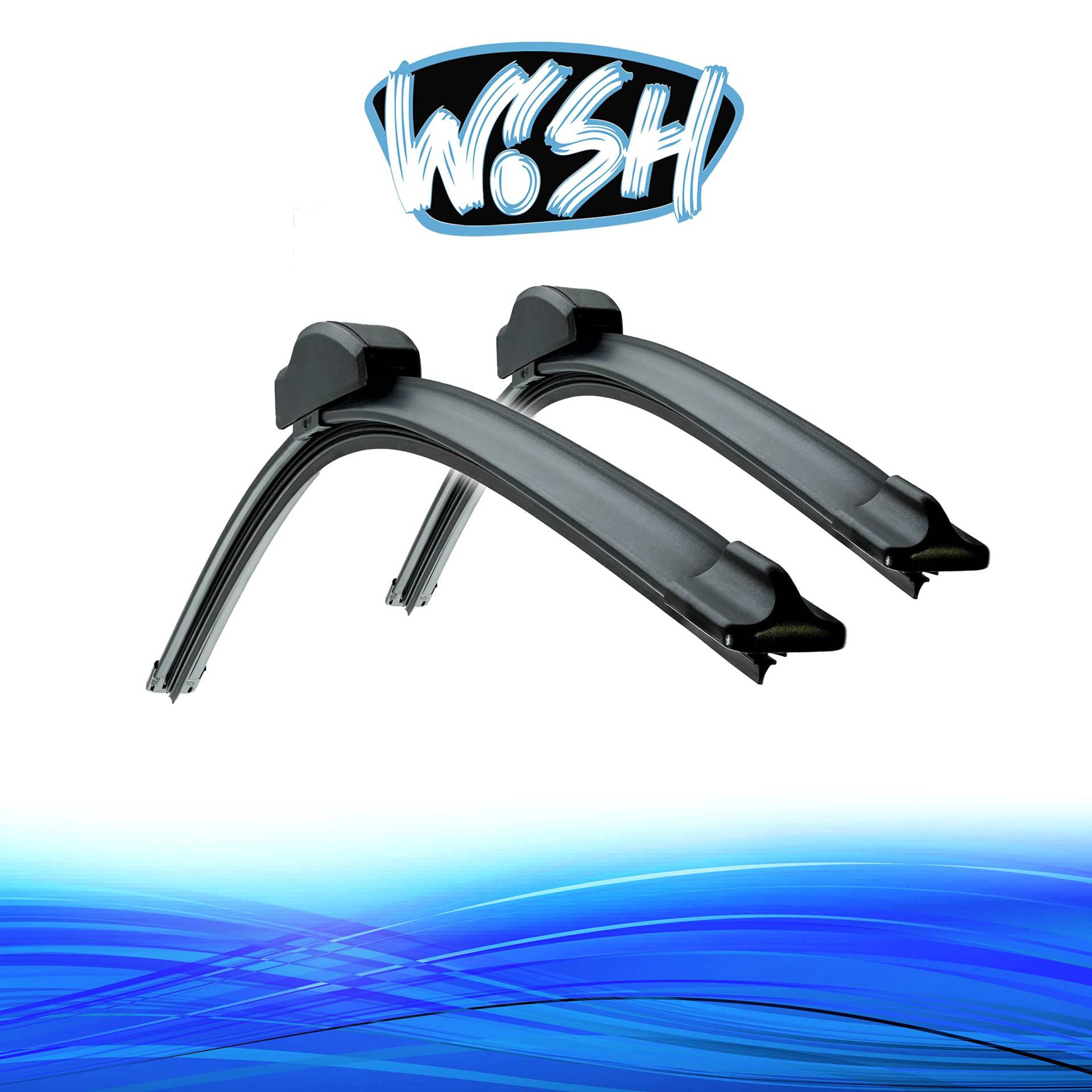 Wish® Excellence Premium Satz Front Scheibenwischer Länge: 21" 530mm / 18" 450mm Wischblätter Vorne Flachbalkenwischer EP21.18 von Wish