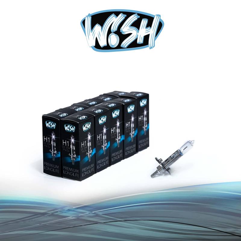 Wish® H1 LongLife 12V 55W P14,5s Halogen Glühbirnen Lampe Scheinwerferlampen (H1 LongLife Vorteilspack) von Wish