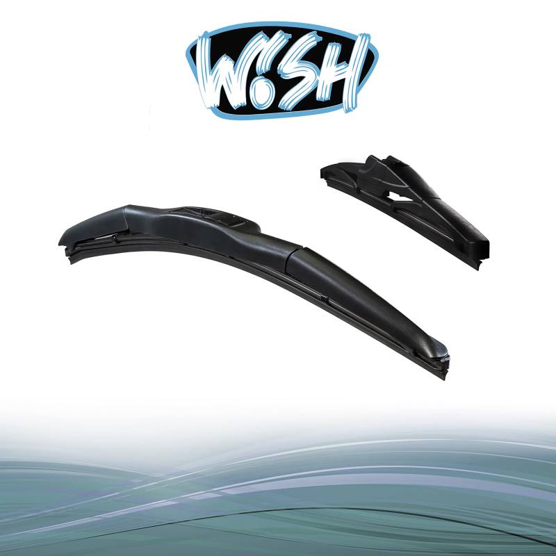 Wish® Hybrid Symbio Front + Heck Scheibenwischer Länge: 26" 650mm / 12" 300mm Wischblätter Vorne und Hinten Hybrid-Scheibenwischer + Review G HS26.RG12 von Wish