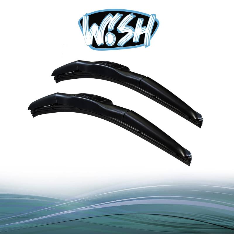 Wish® Hybrid Symbio Satz Front Scheibenwischer Länge: 14" 350mm / 14" 350mm Wischblätter Vorne Hybrid-Scheibenwischer HS14.14 von Wish