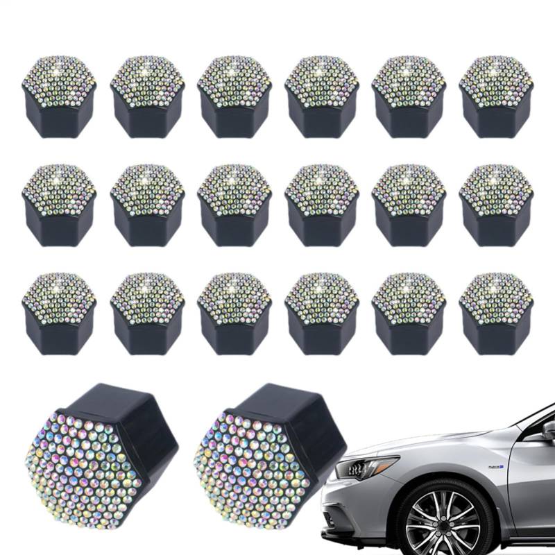 Reifenmutter-Abdeckung, glitzernde Schraubenabdeckungen, Set mit 20 Stück, Radmutterkappen Dekoration für Auto, Felgenschutz für Fahrzeuge, Lieferwagen, LKW, Traktor von Wisylizv