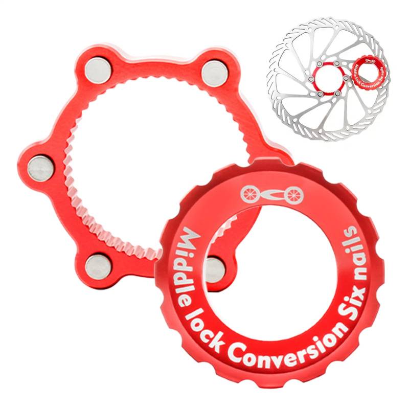 Zentralverriegelungsadapter - Centerlock -Adapter | Fahrradbremszentrumschloss | 54 Mm Aluminiumlegierung Zu 6 Löchern | Boost Boost Raight Convertion Raisse Compative Konvertieren von Wisylizv