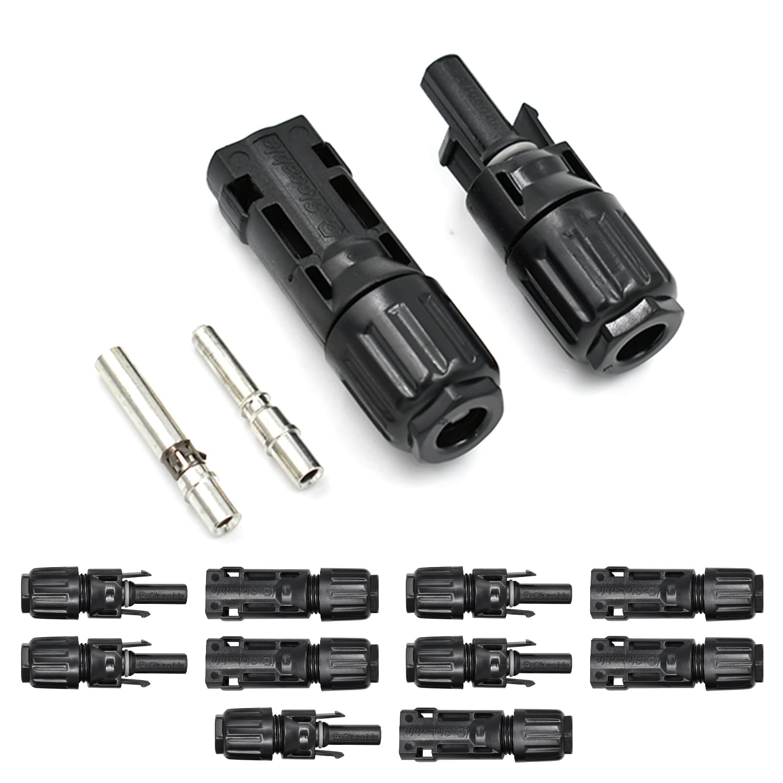 5 Paar Solarstecker Set IP68 Wasserdicht 1500V - Kompatibel für 10mm² Solarkabel, Photovoltaik Steckverbinder mit Sicherheitsverriegelung für Solarpanel & PV-Anlagen von Witproton