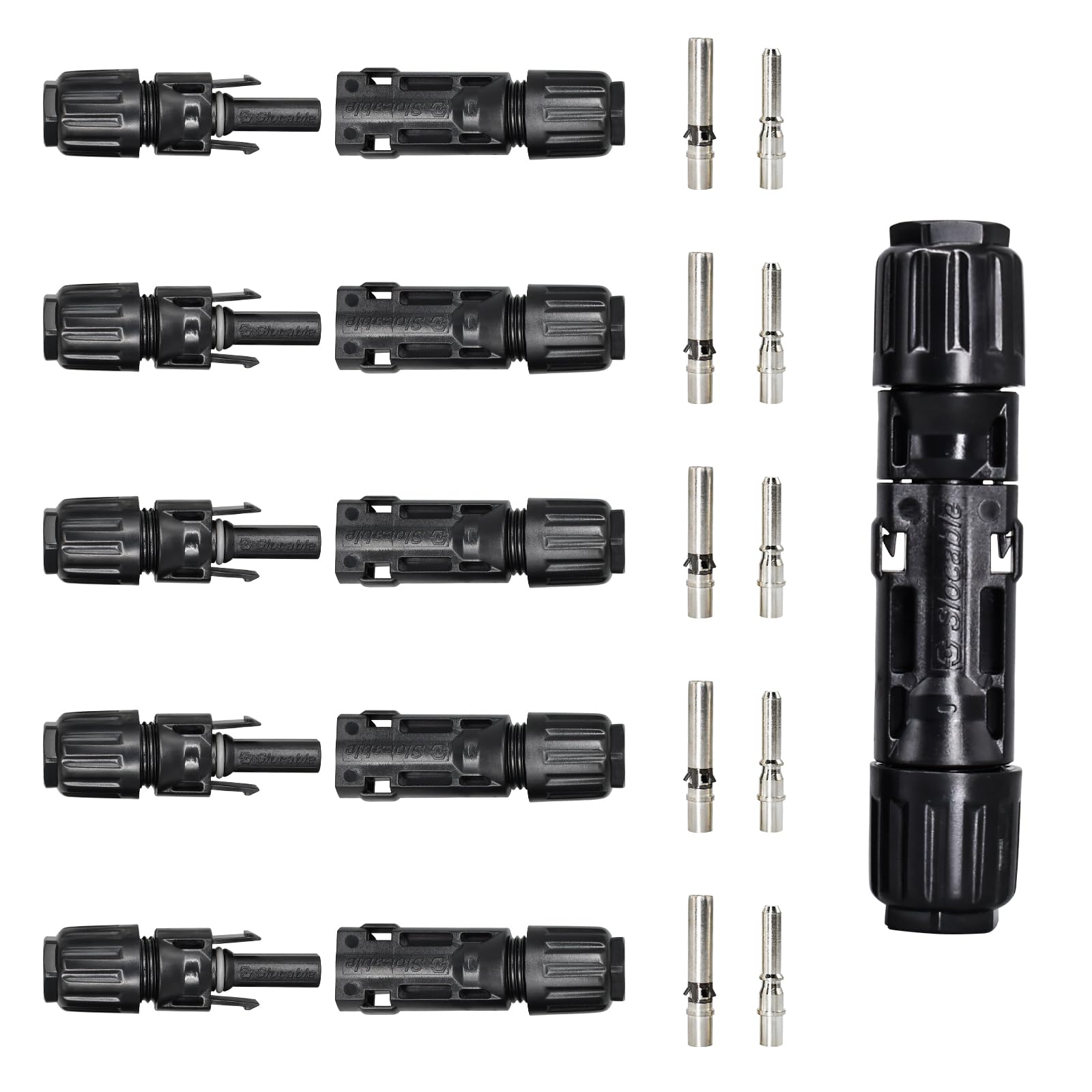 HandGold 5 Paar Solarstecker(6mm2), IP68 wasserdicht 1500V Solarpanel Stecker, Solar Verbinder, Photovoltaik Steckverbinder für 6mm² Solarpanel PV Kabel von Witproton