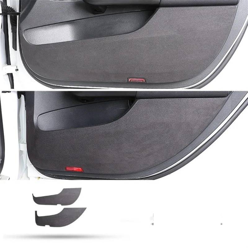 Wivplex, for, C-Klasse 2021 2022 C260 C200 4 Stück Autotür-Anti-Kick-Pad Lederschutzfolie Aufkleber Autoverkleidungszubehör Tür-Trittschutzmatte(Black 4pcs) von Wivplex