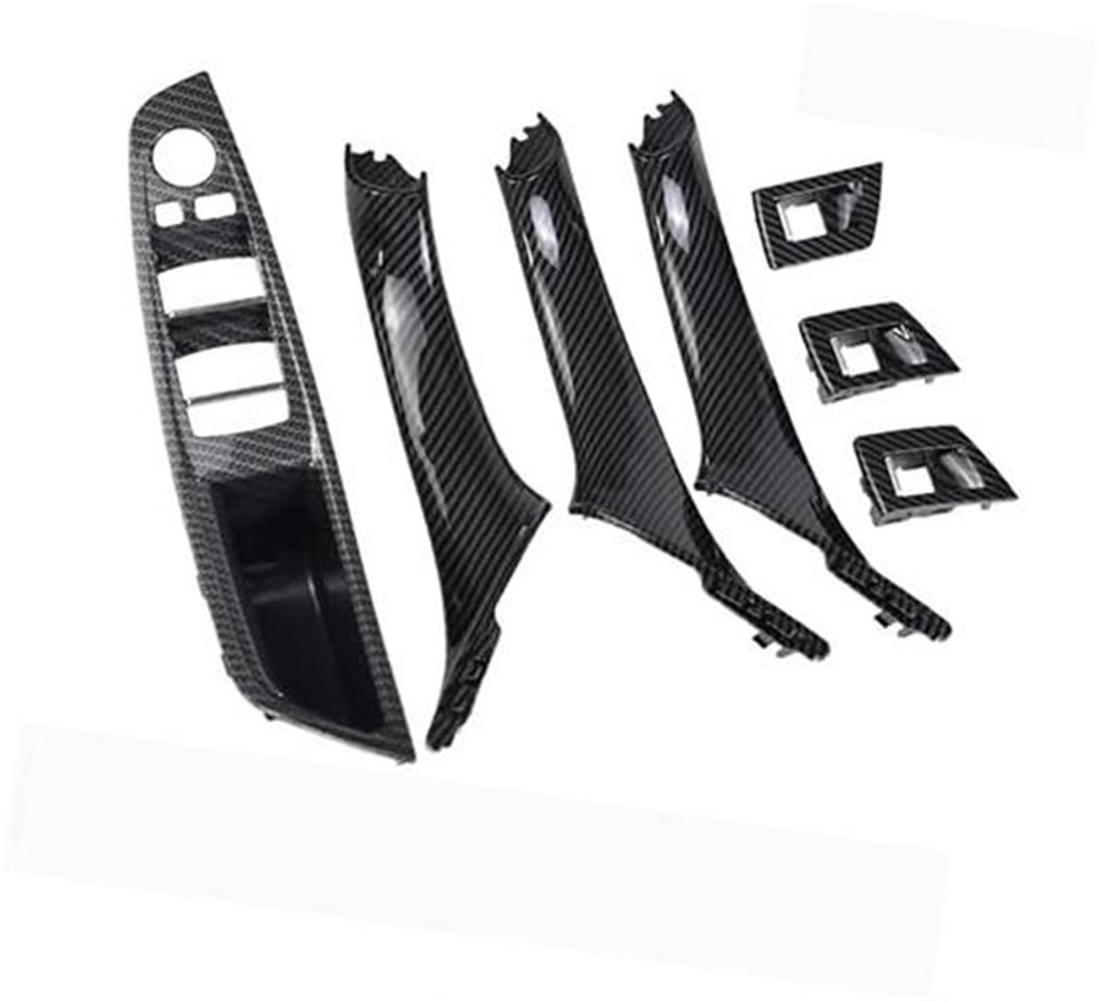 Wivplex, for, F10 F11 F18 2010-2016 RHD Rechts vorne Autofahrer, for Sitz, Armlehne Innentürgriff Innenverkleidung Zugverkleidungsabdeckung 4 7 Stück 51417225851 Türinnengriff(Carbon Fiber-7Pcs) von Wivplex
