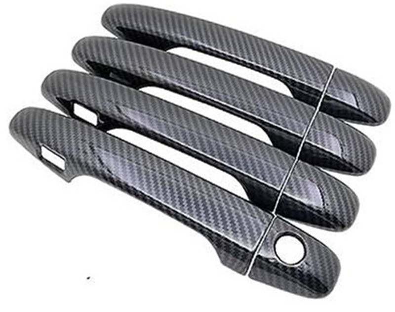 Wivplex, for Toyota, for Corolla, AXIO 2014 2015 2016 2017 2018 Kohlefaser-Autotürgriff-Abdeckungspolster-Aufkleber-Overlay-Styling Autotürgriffabdeckung(Black Keyless Entry) von Wivplex