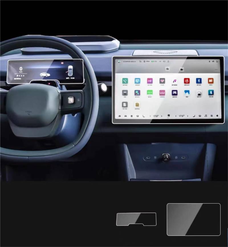 Wivplex, for Zeekr, X 2023 2024 14,6 Zoll Touchscreen-Navigationsschutz und Armaturenbrett-Zubehör Hartglasfolie Auto-Displayschutz(Dashboard and GPS) von Wivplex