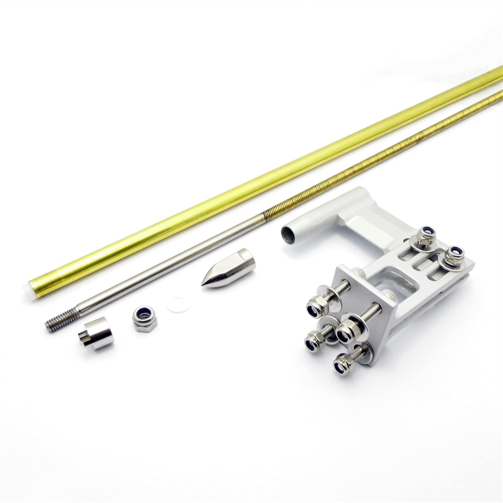 Wivplex 1set 350mm/400mm 4mm Flexible Antriebskabel Welle Hülse Strut Stinger Halterung Halter for Boot, for Mono Marine, for CAT Hydroplane Antriebswelle für Bootsmotoren(400mm Left Hand) von Wivplex