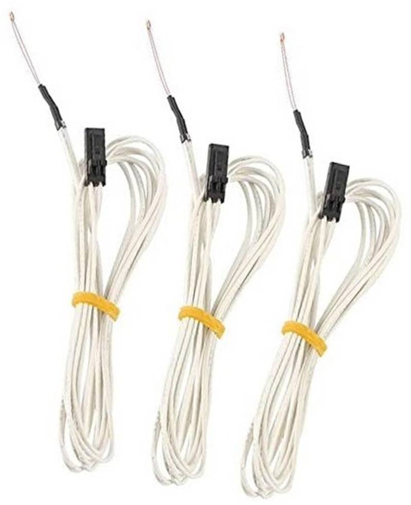 Wivplex 3 Stück NTC 3950 100K Thermistor mit 1 Meter Verkabelung for EinsyRambo Mainboard Prusa i3 MK2S/MK3 3D-Drucker Heizbett, for Hot End Thermistor-Temperatursensor von Wivplex