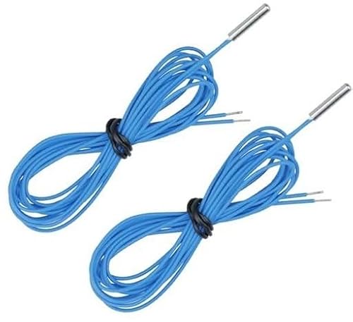 Wivplex 3D-Drucker 100k NTC 3950 Thermistor, 2er-Pack Blauer Thermistorsensor, for E3d V6 Volcano Pt100 Ender 3 V2, Ender 5 Cr10 10s Thermistor-Temperatursensor von Wivplex