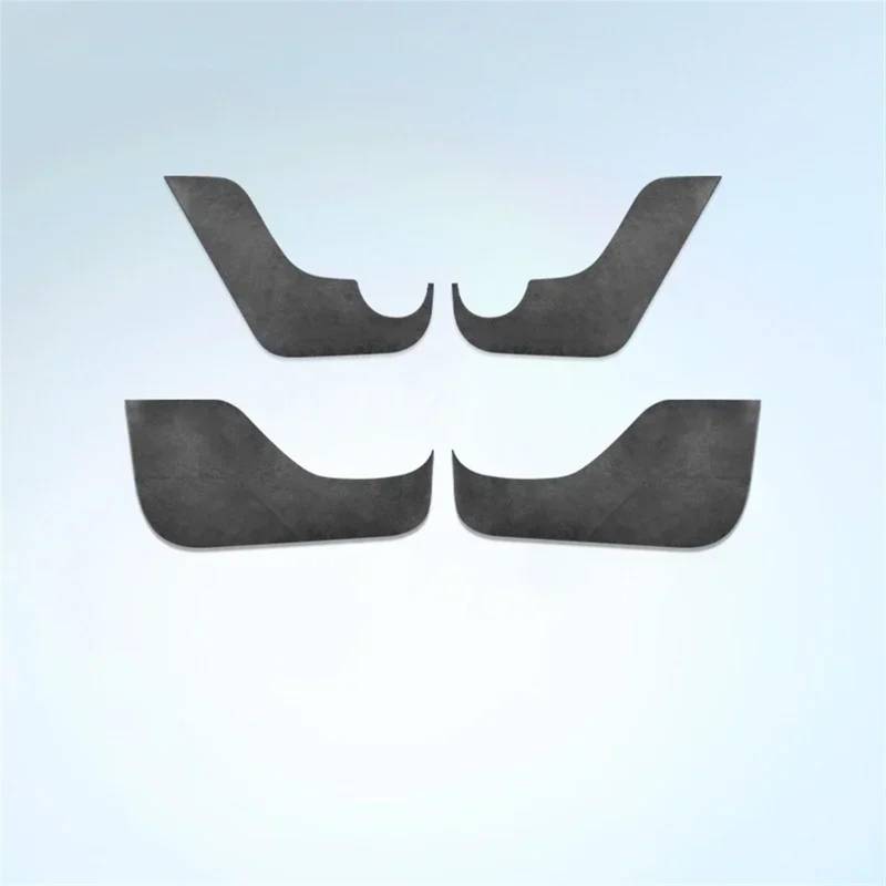 Wivplex 4 Stück Auto-Innentür-Anti-Kick-Pad-Abdeckung, Anti-Schmutz-Schutz-Panel-Aufkleber, for, for Smart, #1 2022 2023 Tür-Trittschutzmatte(Black_Alcantara Suede) von Wivplex