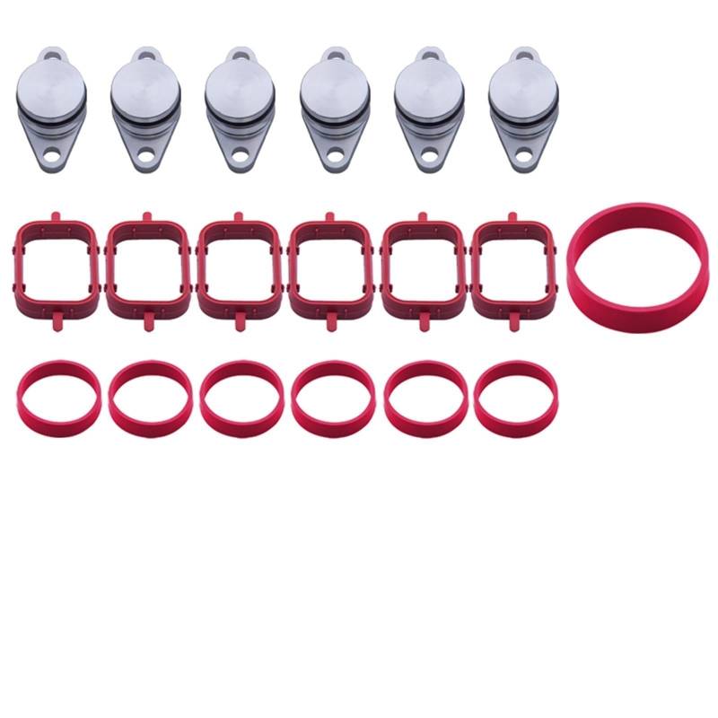 Wivplex 6 * 22mm/6 * 33mm öl Swirl Flap Rohlinge Ersatz Bungs mit Ansaugkrümmer Dichtung, for, 320d 330d 520d 525d 530d 730d Ansaugkrümmerdichtung von Wivplex