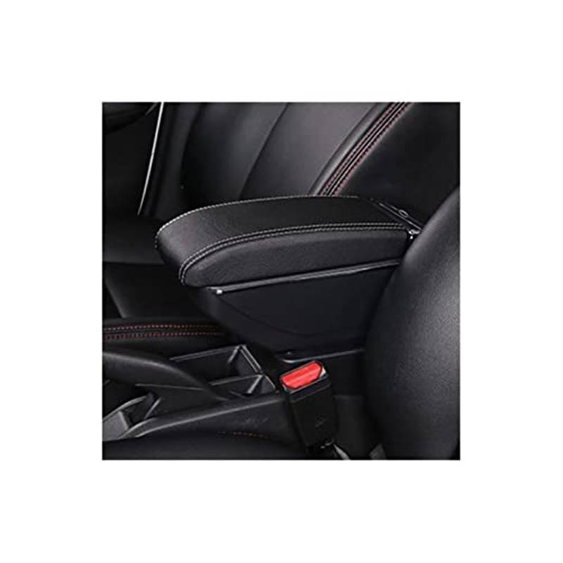 Wivplex Armlehnenbox, Mittelkonsolen-Aufbewahrungsbox, for Skoda, for Rapid 2012 Armlehnenbox Free Punch Handaufbewahrungsbehälter(Black C White line) von Wivplex