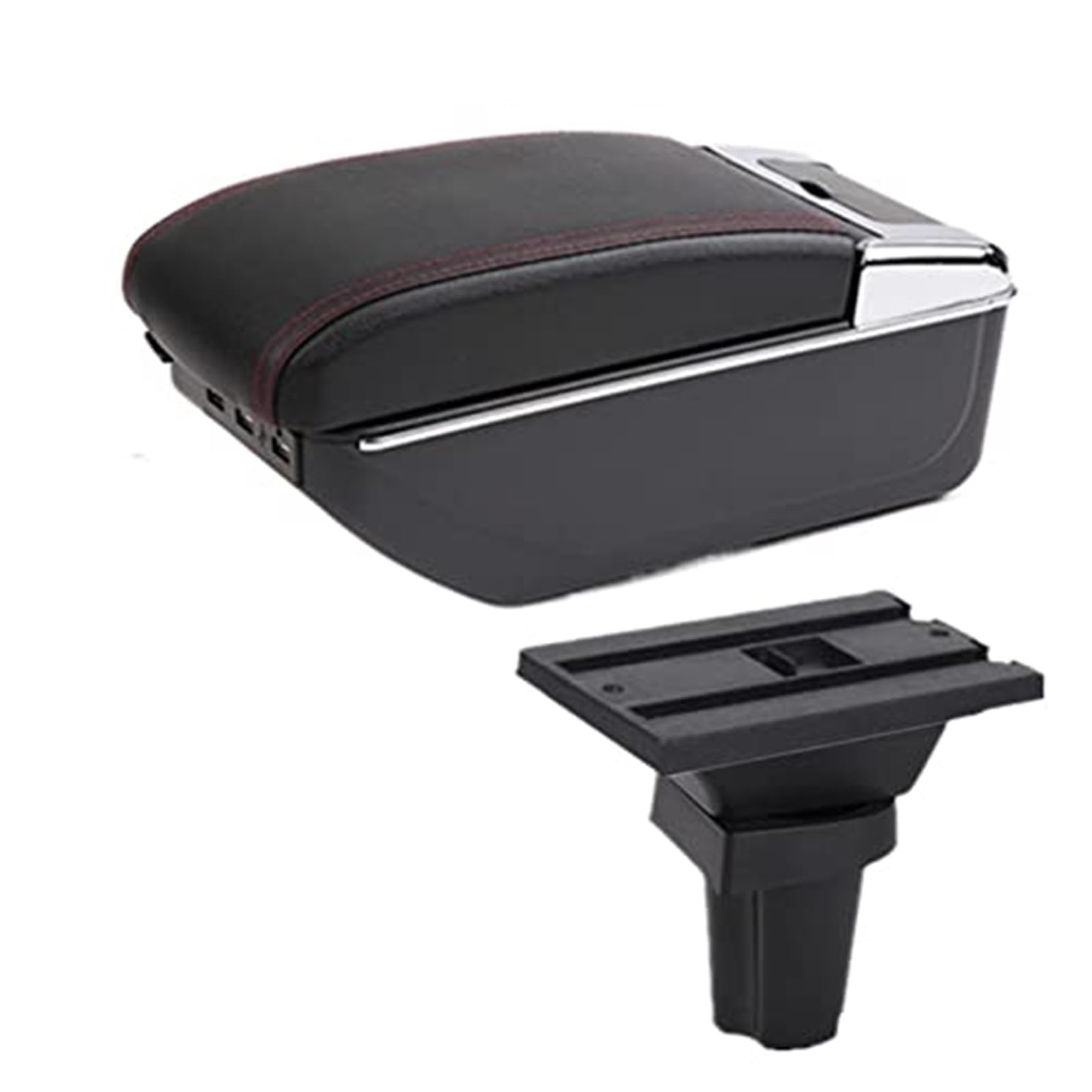 Wivplex Armlehnenbox, for CR-Z CRZ Mittelkonsolen-Aufbewahrungsbox Innenteile Zubehör Armlehnen-Mittenaufbewahrungsbox mit USB-Armlehnenbox(Black D1 7 USB) von Wivplex