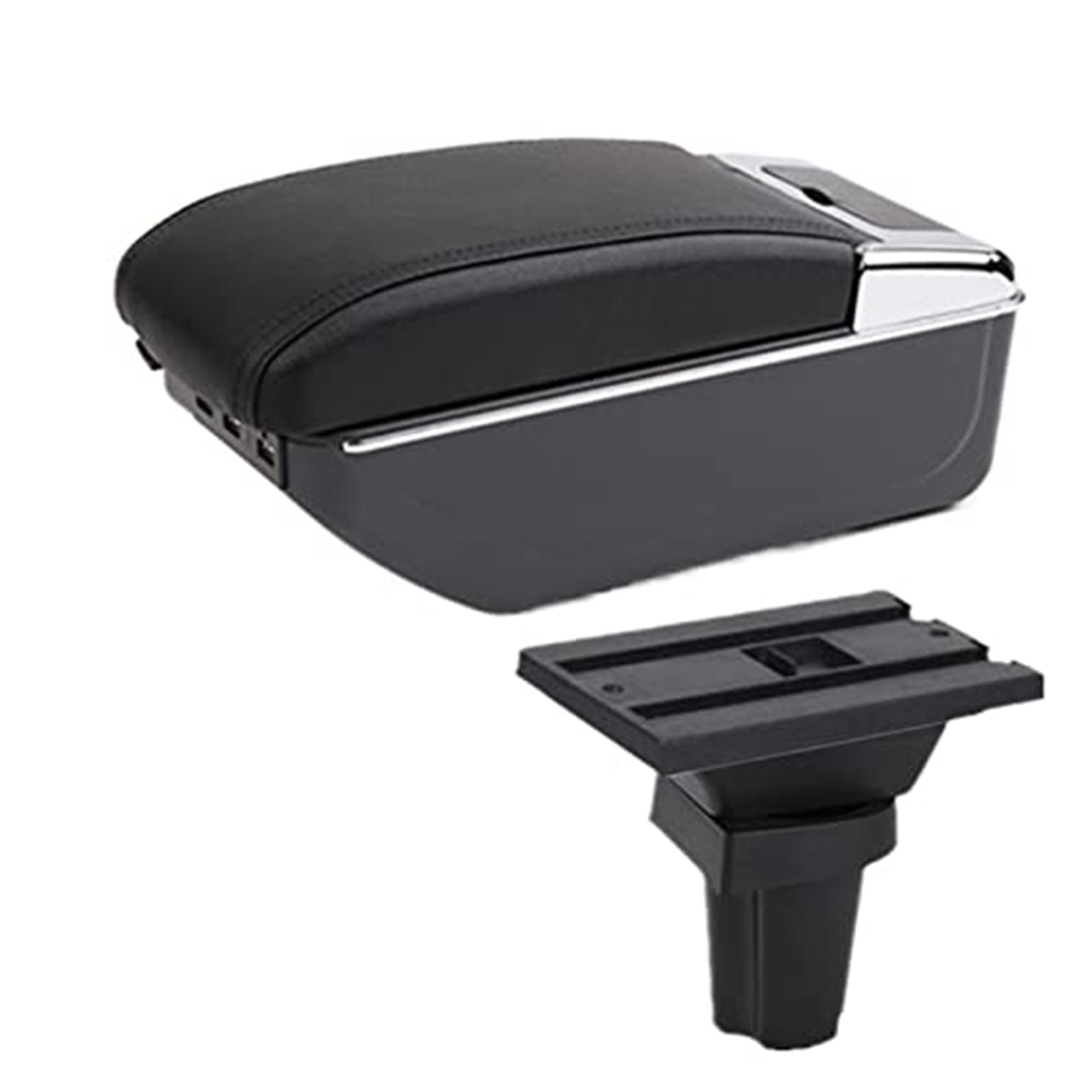 Wivplex Armlehnenbox, for CR-Z CRZ Mittelkonsolen-Aufbewahrungsbox Innenteile Zubehör Armlehnen-Mittenaufbewahrungsbox mit USB-Armlehnenbox(Black D2 7 USB) von Wivplex