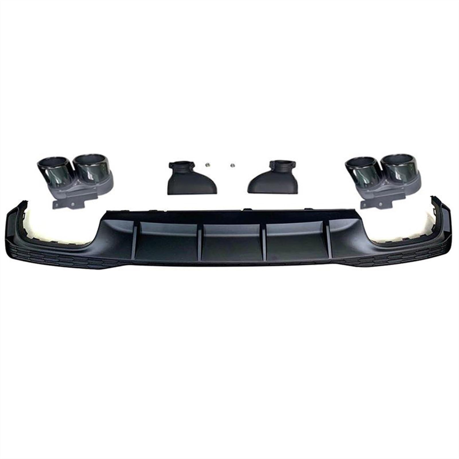Wivplex Auto-Heckdiffusorlippe, for, for A7 for 4-Türer 2019 2020, Nicht S7, Heckstoßstangen-Diffusor-Lippenspoiler mit Auspuffspitzen, PP Heckspoiler(Black Tips) von Wivplex