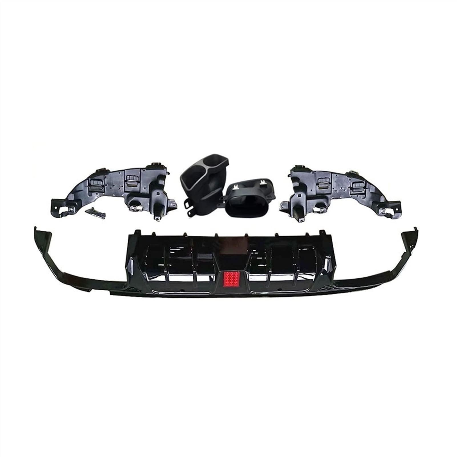 Wivplex Auto-Heckstoßstangen-Diffusor-Lippenspoiler, for Mercedes-Benz, for C-Klasse W205 C200 C300 C400 C43 C63 AMG 2014–2019 Diffusor mit Auspuffspitzen Heckspoiler(ABS Gloss) von Wivplex