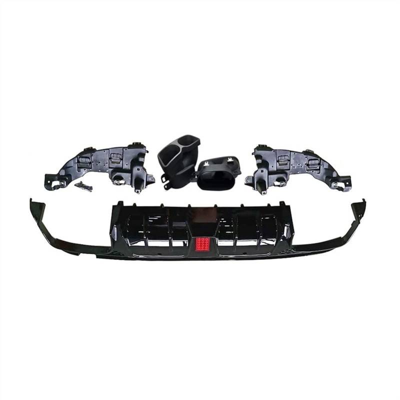 Wivplex Auto-Heckstoßstangen-Diffusor-Lippenspoiler, for Mercedes-Benz, for C-Klasse W205 C200 C300 C400 C43 C63 AMG 2014–2019 Diffusor mit Auspuffspitzen Heckspoiler(ABS Gloss) von Wivplex