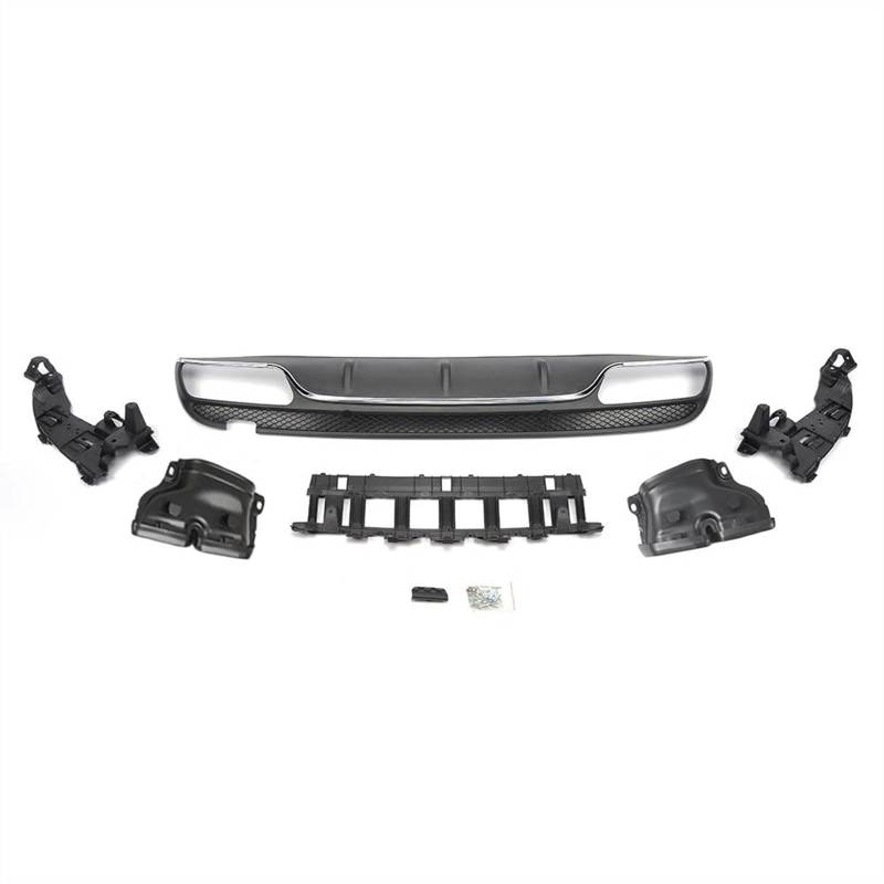 Wivplex Auto-Heckstoßstangen-Diffusor-Lippenspoiler, for Mercedes-Benz, for W205 Sport 4-Türer C180 C200 C300 C43 AMG 2015–2018, kein C63S-Heckdiffusor Heckspoiler(Silve Trim Black Tip) von Wivplex