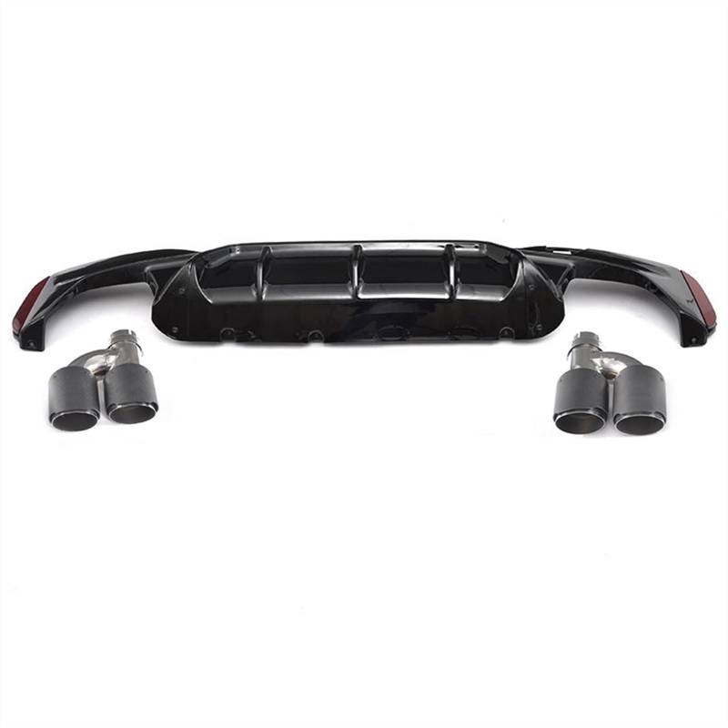 Wivplex Auto-Heckstoßstangendiffusor, for, for 5er G30 G38 M Sport 540i Limousine 4-Türer 2018 2019 mit 4 Auspuffspitzen, Diffusor-Lippenspoiler Heckspoiler(Style 2) von Wivplex