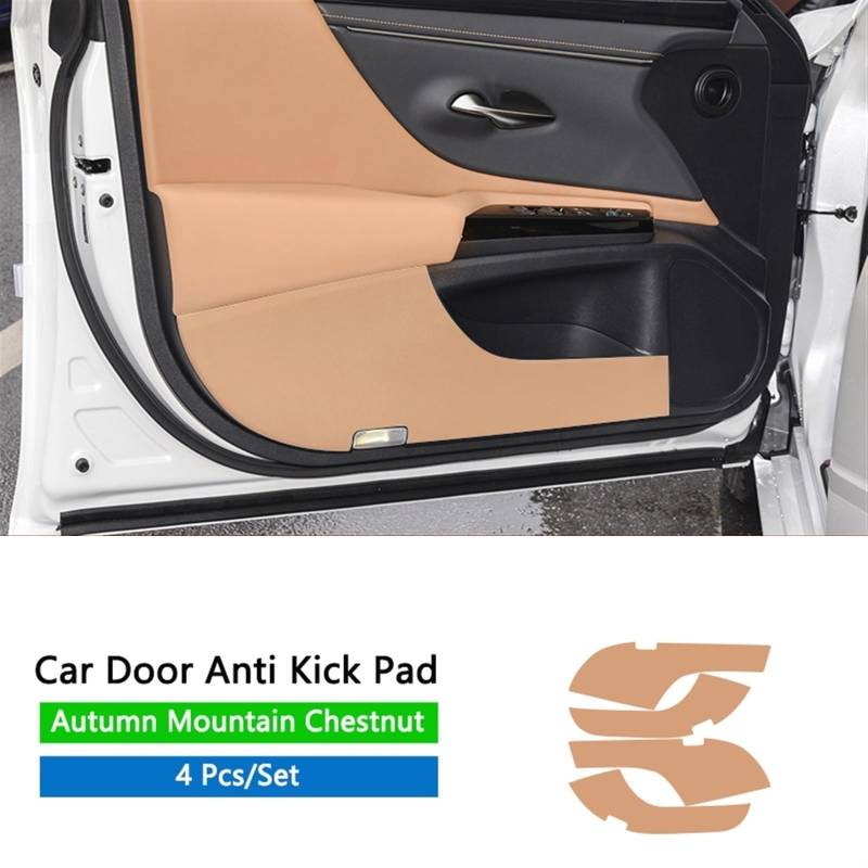 Wivplex Autotür-Anti-Kick-Pad, Leder-Innenschutzpolster, verschleißfeste Modifikation, geeignet for Lexus, RX350h/ES200/NX260 Tür-Trittschutzmatte(Chestnut 18-24ES Chestnut) von Wivplex