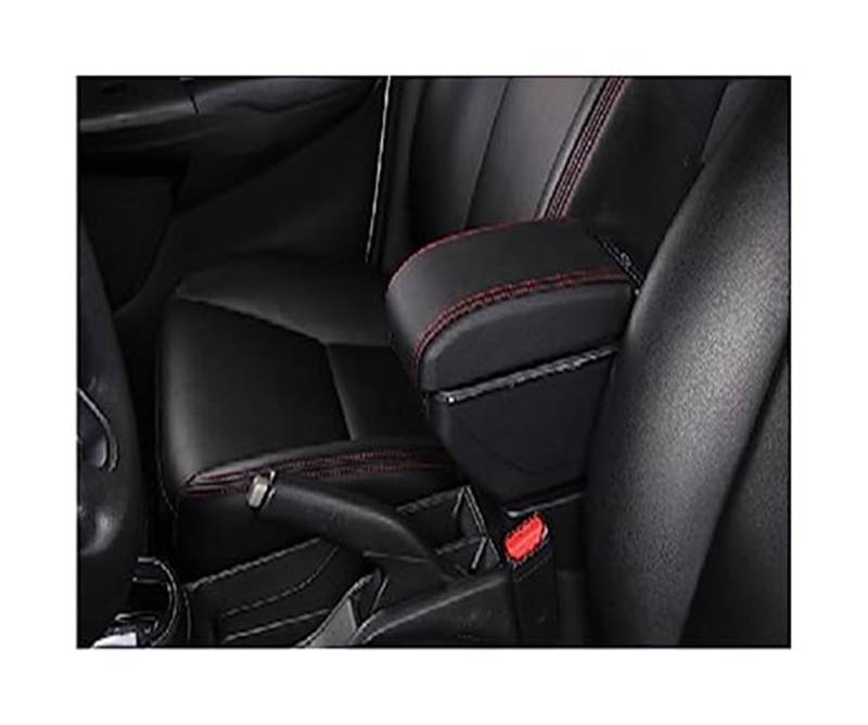 Wivplex Autozubehör, for Dacia, for Duster 2019 2020 2021 2022 Armlehnenbox Mittelkonsole Aufbewahrungsdekoration mit USB(Black C1 Black Red 7usb) von Wivplex