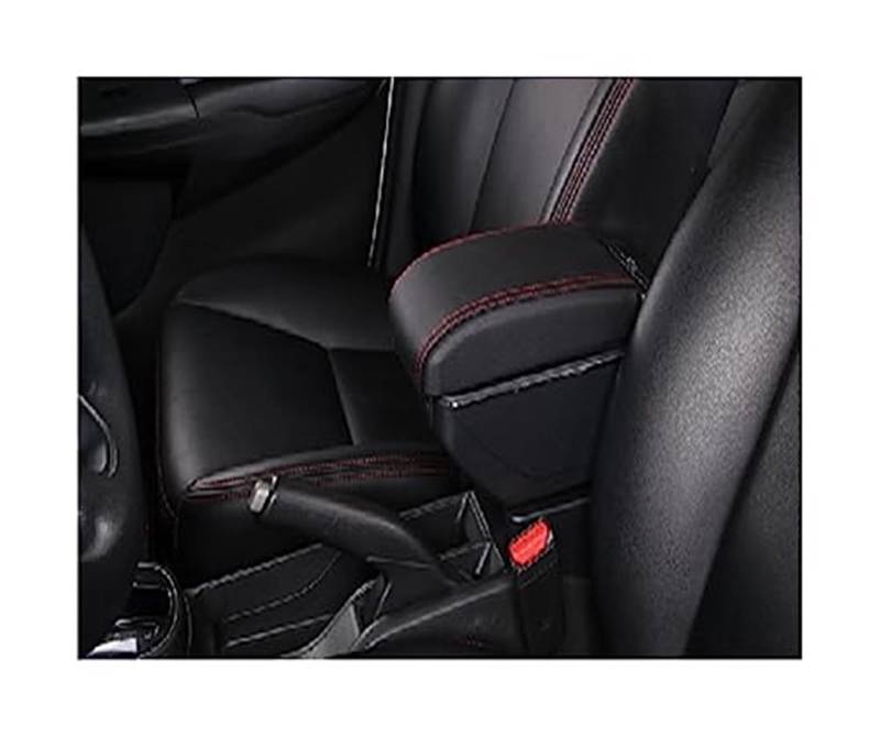 Wivplex Autozubehör, for Dacia, for Duster 2019 2020 2021 2022 Armlehnenbox Mittelkonsole Aufbewahrungsdekoration mit USB(Black D1 Black Red 7usb) von Wivplex