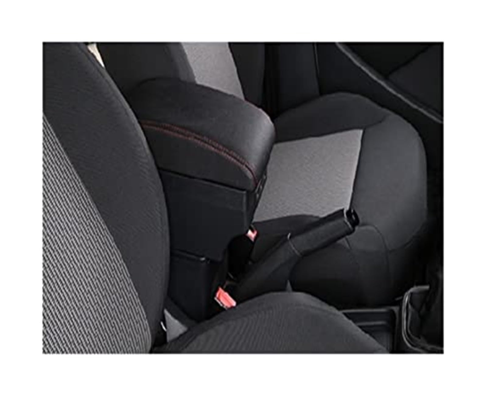 Wivplex Autozubehör, for Seat, for Leon Auto-Armlehnenbox, Armlehne, Auto-Armlehne, Mittelkonsole, Aufbewahrungsbox(Black C-Black Red Line) von Wivplex
